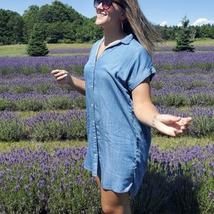 Washed button dress